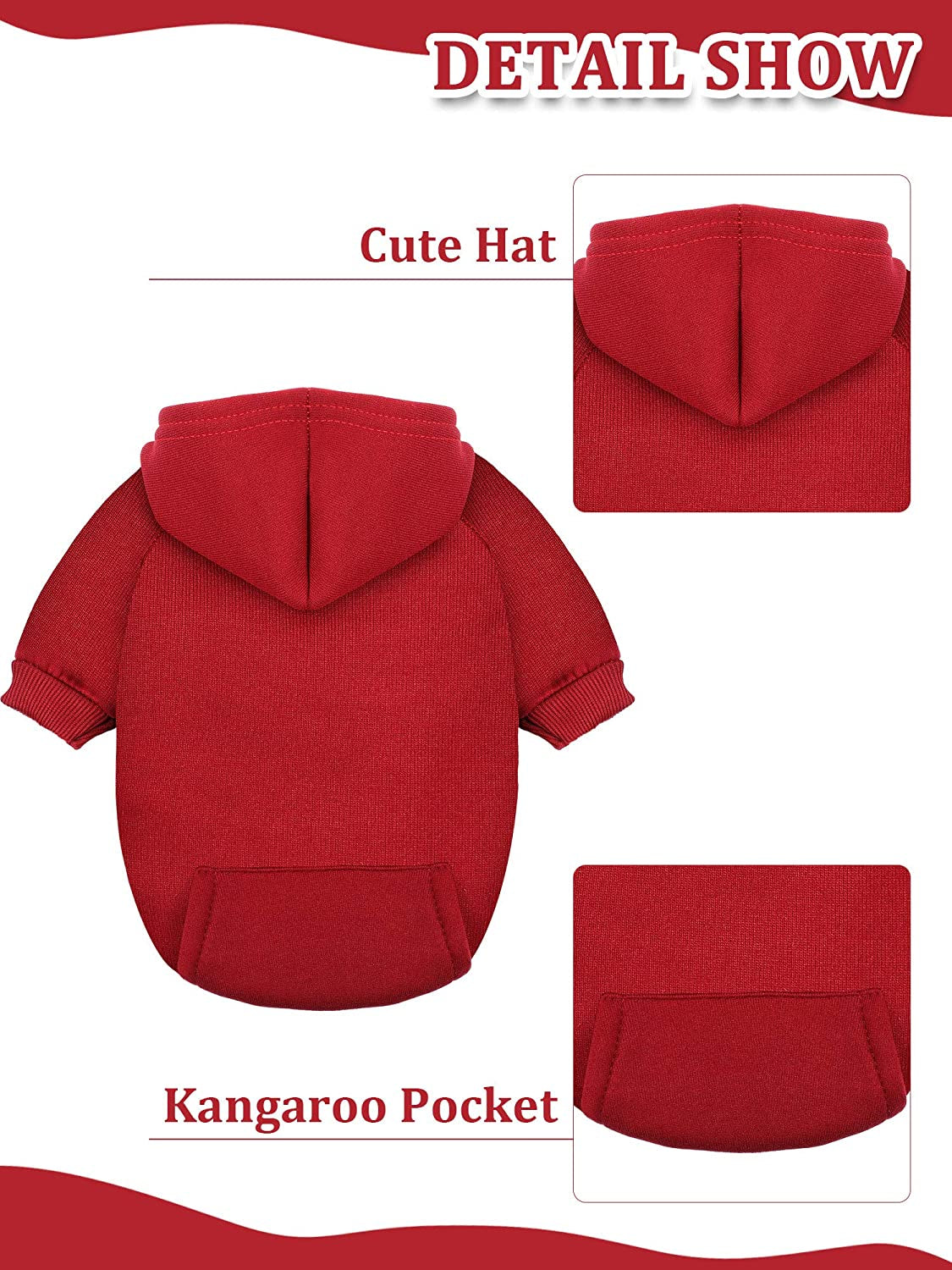 4 Pieces XXS Dog Sweaters Dog Hoodie Clothes with Hat for Small Dogs Puppy Pet Winter Warm Hoodies Coat Sweater Shirt Chihuahua Clothes with Pocket