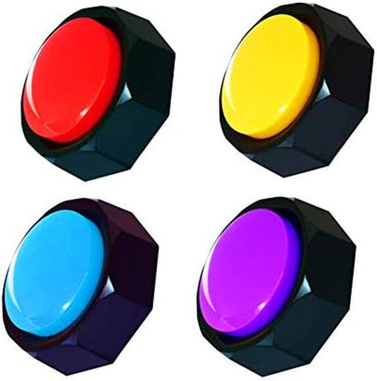 Set of 4 Dog Buttons Dog Buttons for Communication Dog Talking Buttons 25 Stickers 30 Second Record & Playback, Funny Gift for Study Office Home - 4 Color Packs